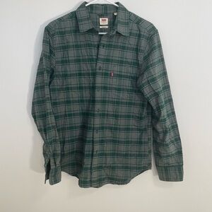 Levi's Vintage Style Men's Green Plaid Shirt Small